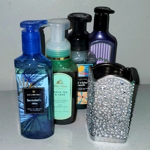 Bundle of Bath & Body Works Hand Soap w/Bling Holder